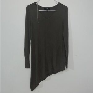 Elegant Asymmetrical Dark Green Dress